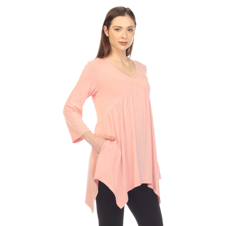 Women's Empire Cut V-Neck Tunic Top