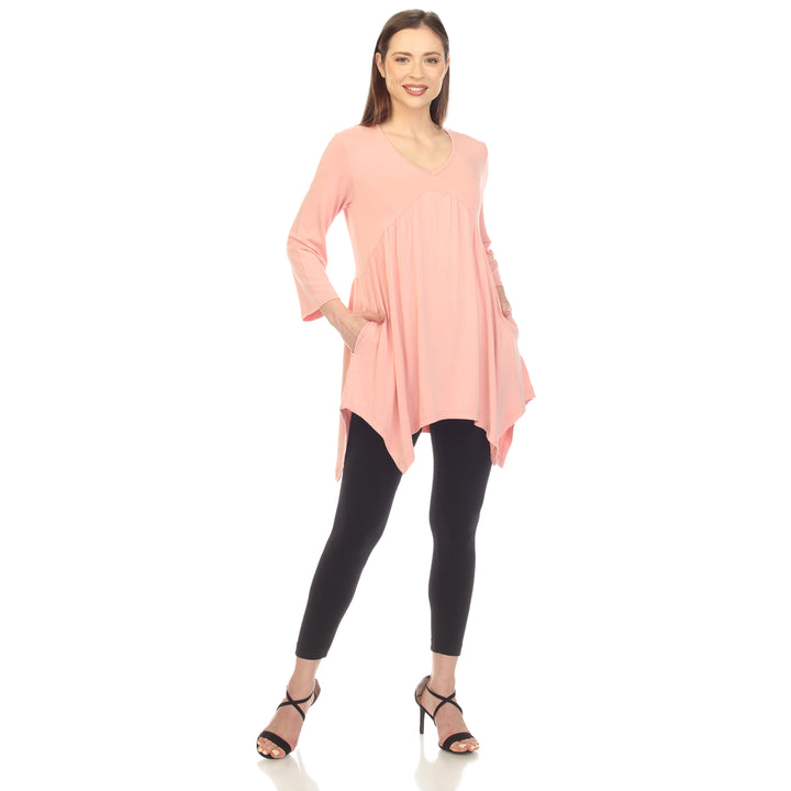 Women's Empire Cut V-Neck Tunic Top