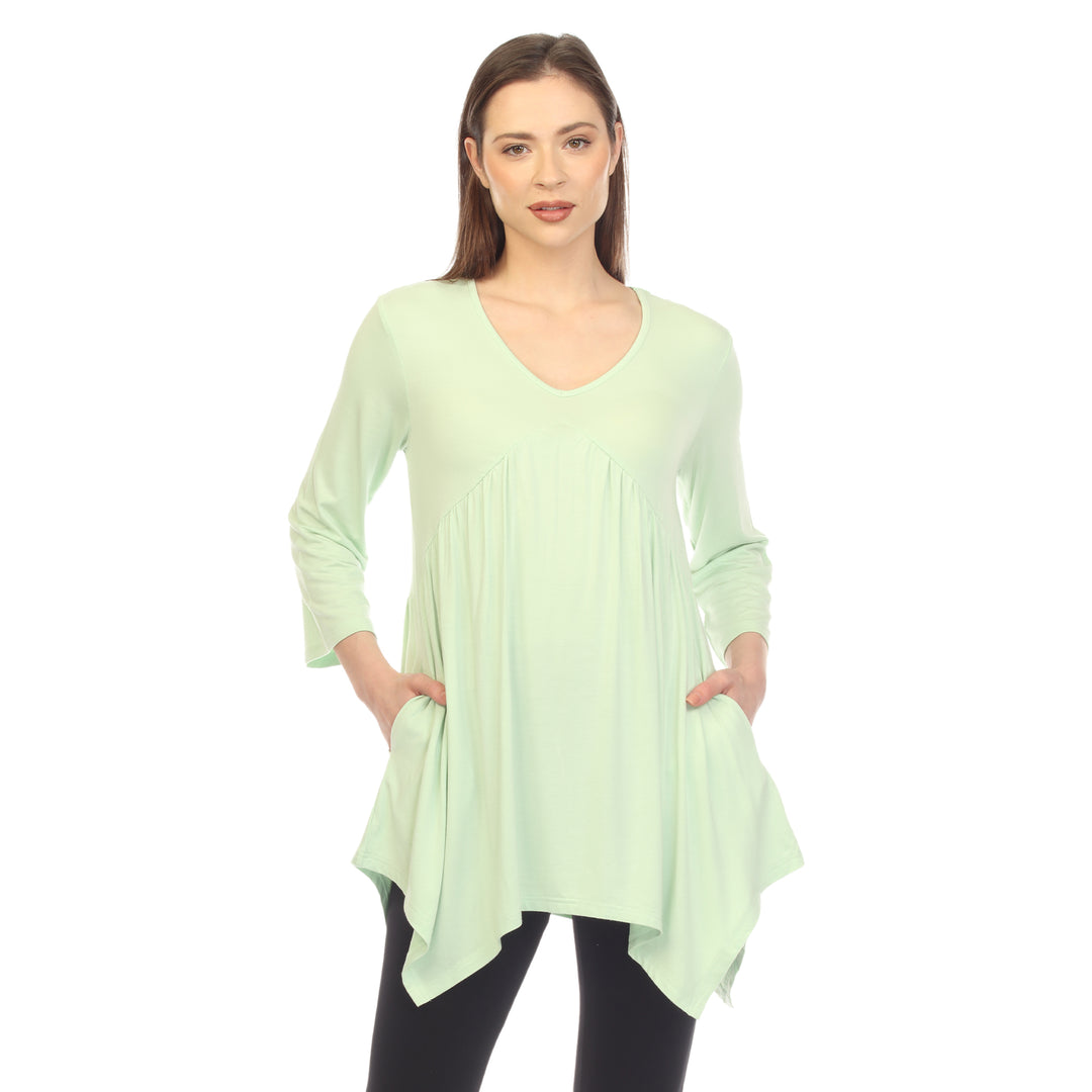 Women's Empire Cut V-Neck Tunic Top