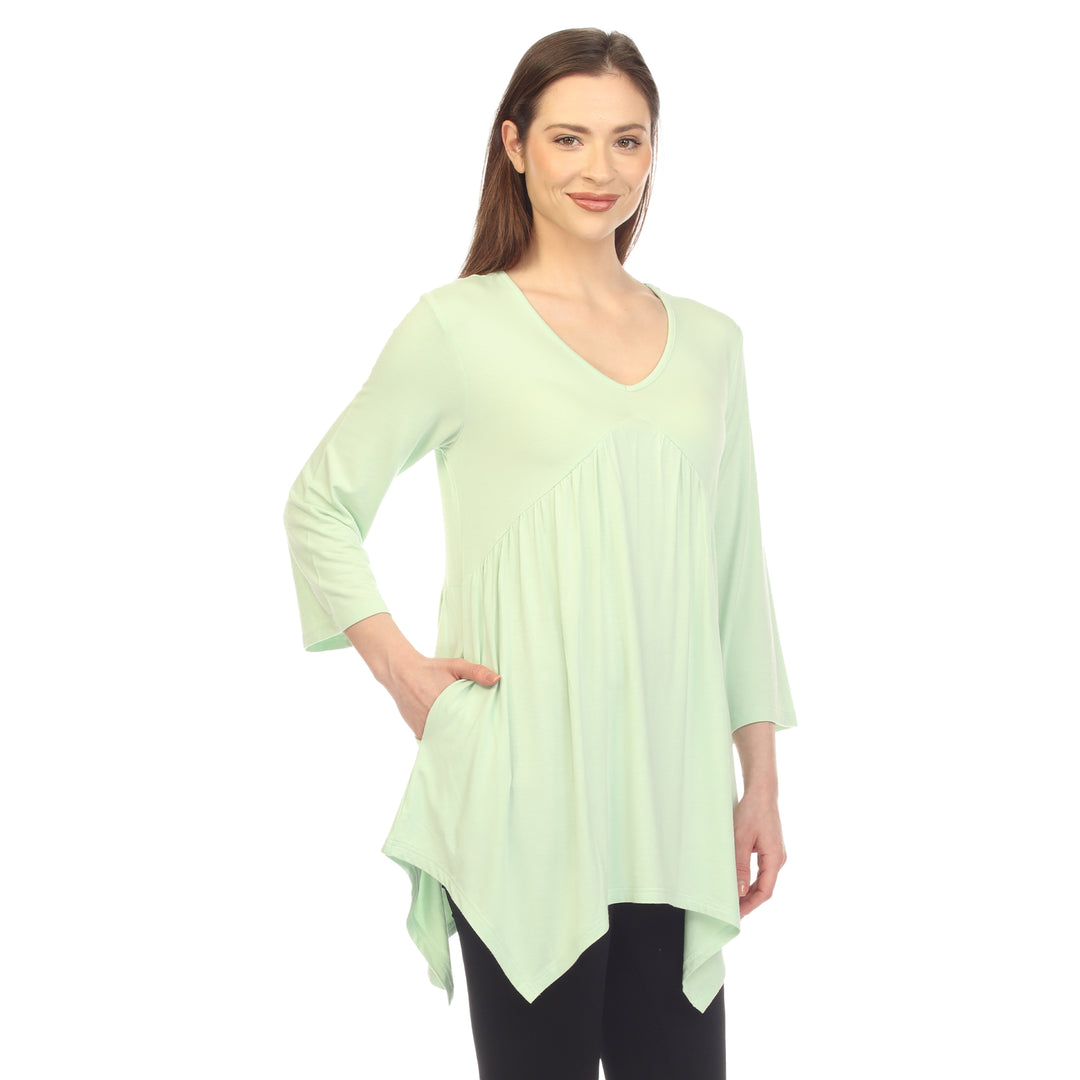 Women's Empire Cut V-Neck Tunic Top