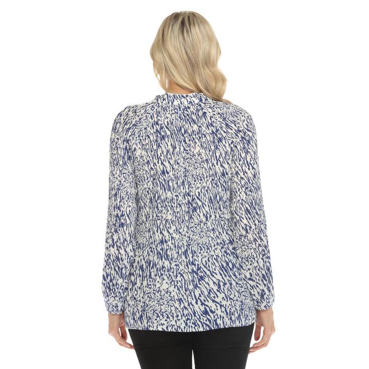 Women's Printed Peasant Chiffon Blouse