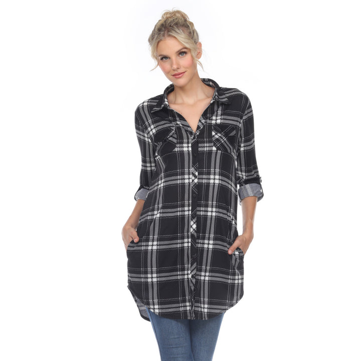 Women's Plaid Tunic Shirt