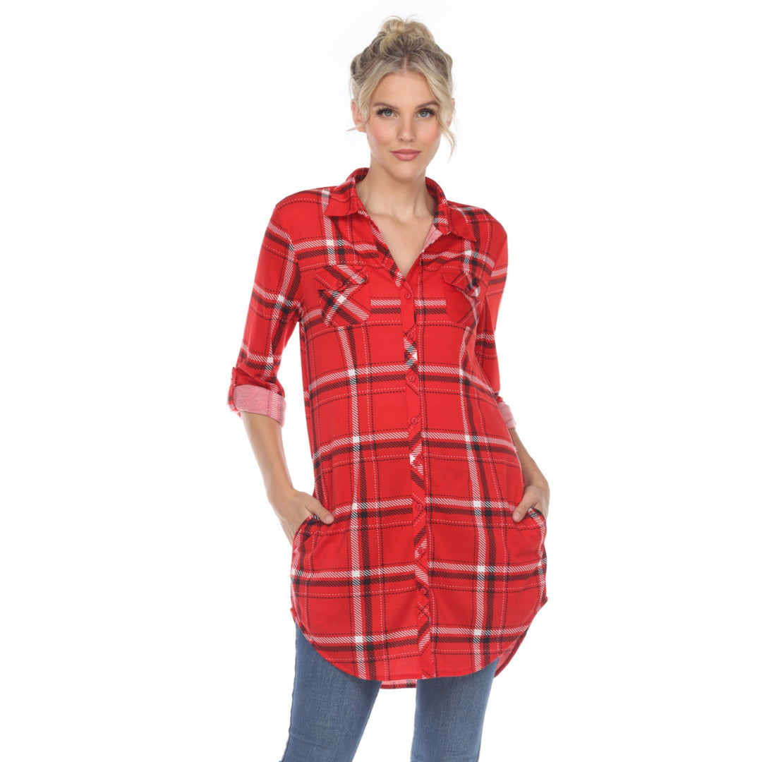 Women's Plaid Tunic Shirt