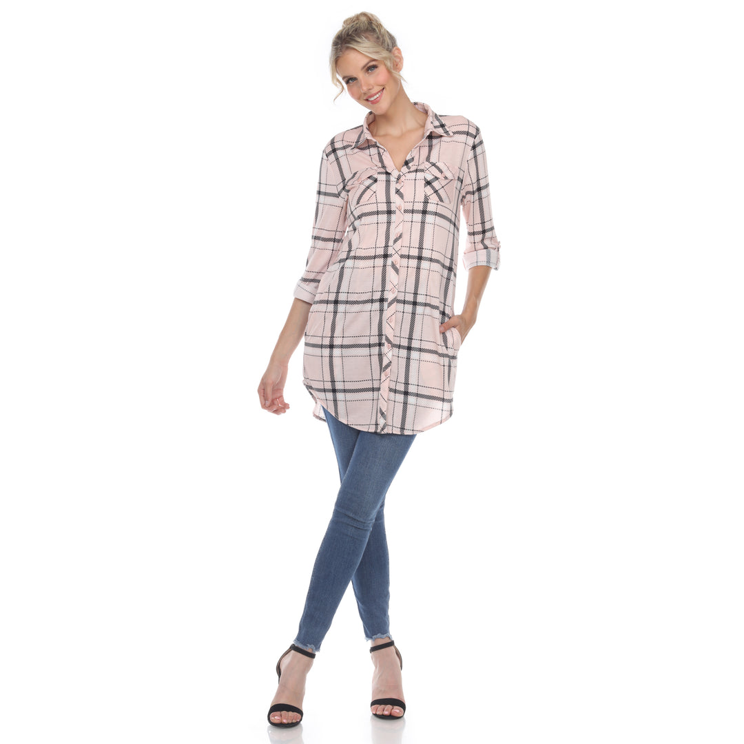 Women's Plaid Tunic Shirt
