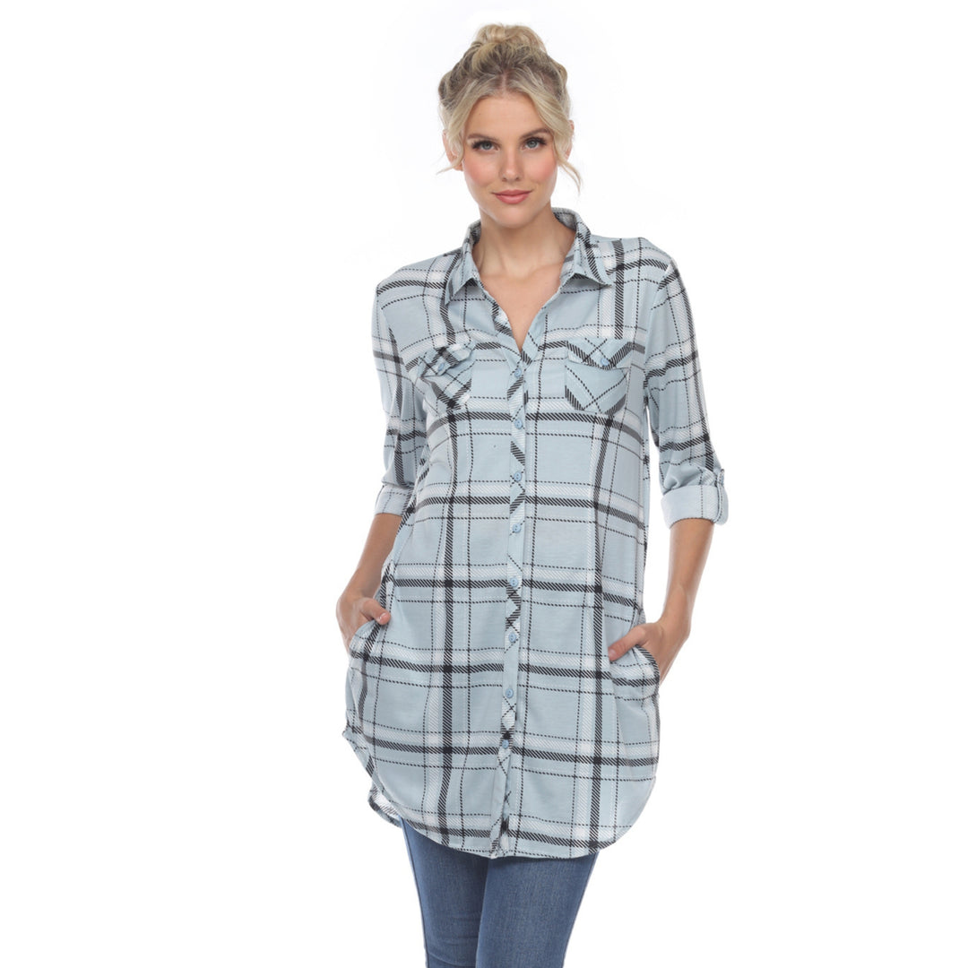 Women's Plaid Tunic Shirt