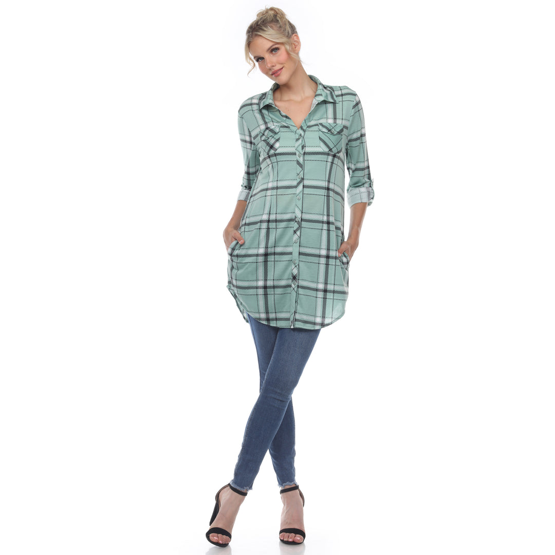 Women's Plaid Tunic Shirt