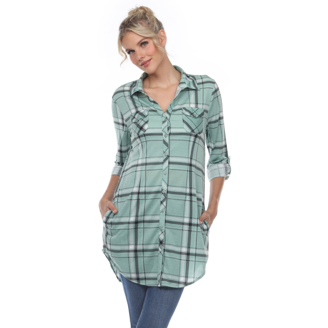 Women's Plaid Tunic Shirt