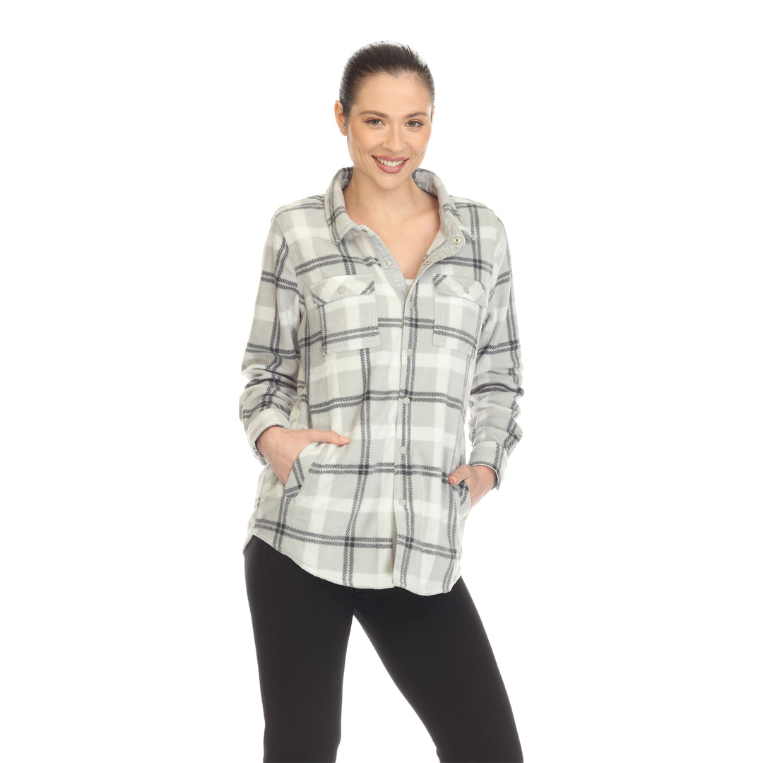 Women's-Fleece-Plaid-Shirts