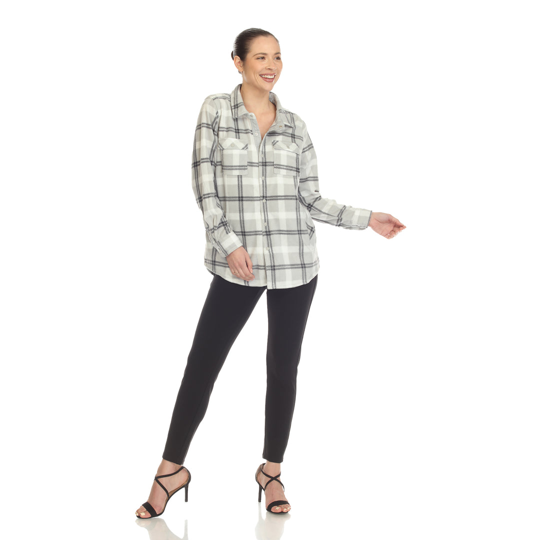 Women's-Fleece-Plaid-Shirts
