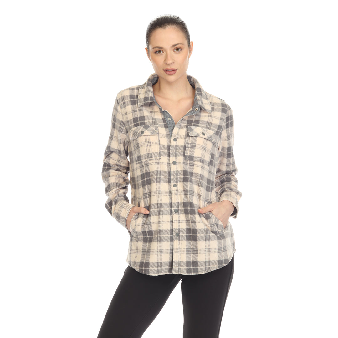 Women's-Fleece-Plaid-Shirts