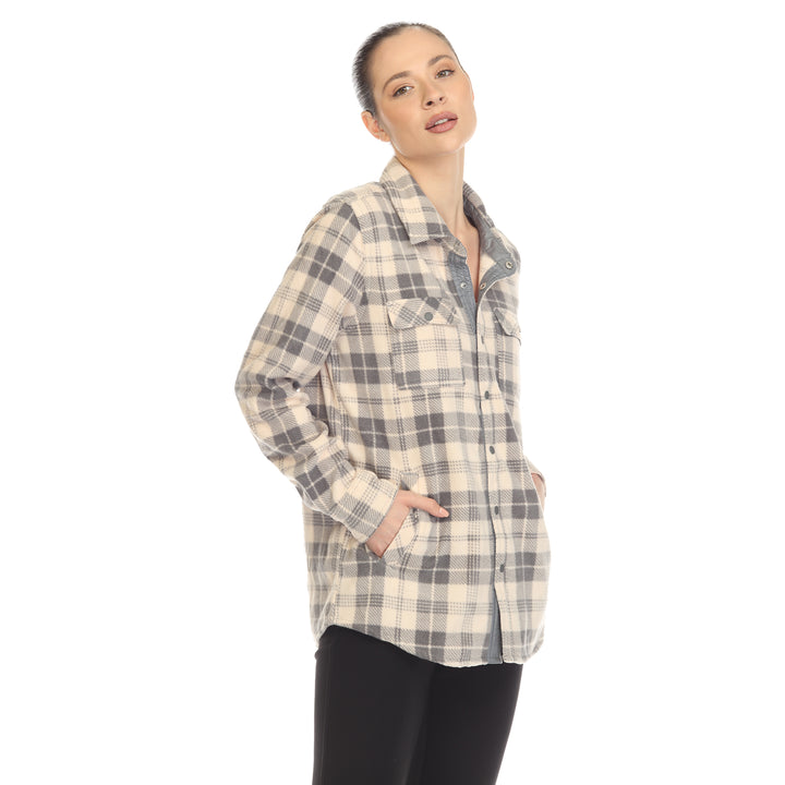 Women's-Fleece-Plaid-Shirts