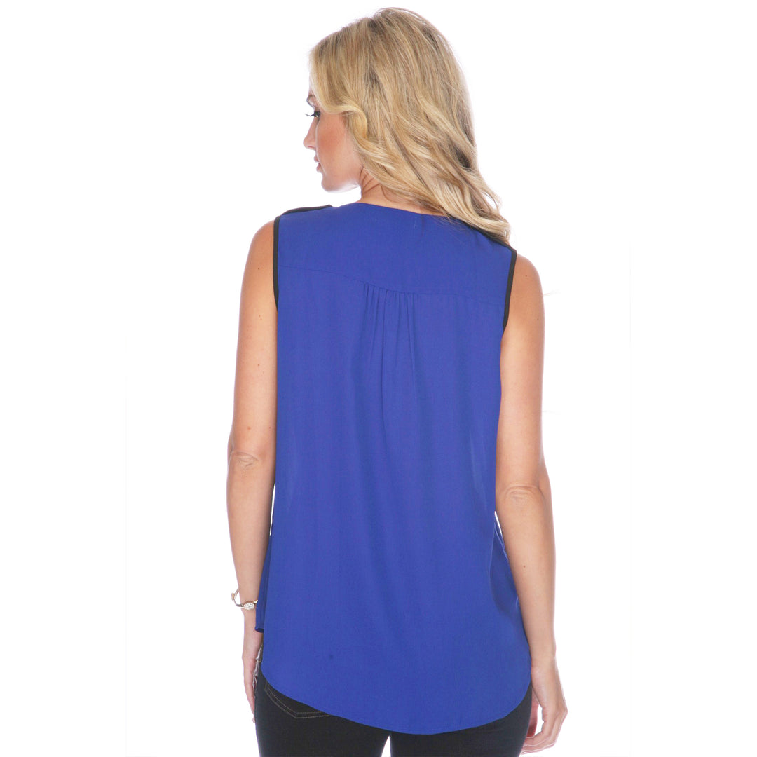 Women's Sleeveless Chiffon Button-down Blouse