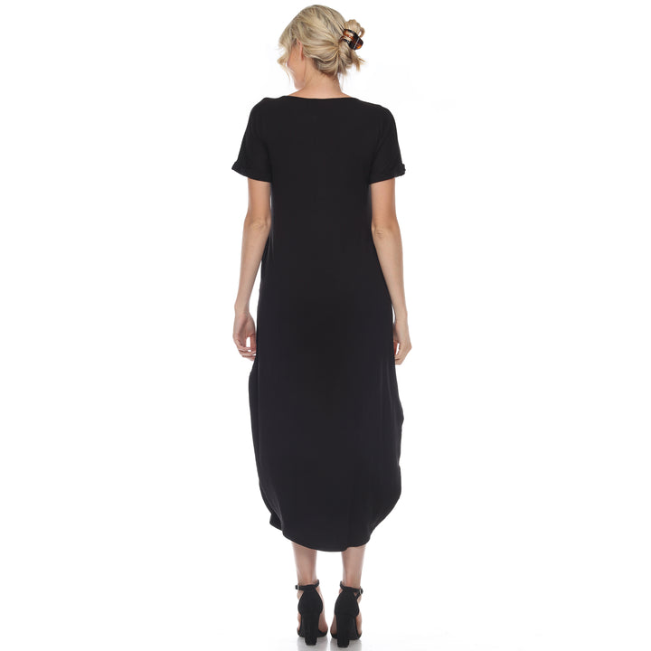 Women's Short Sleeve V-neck Maxi Dress