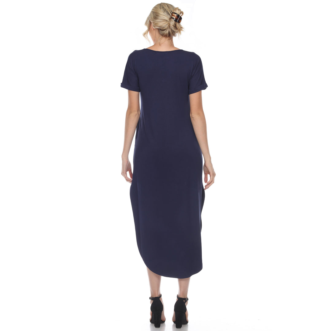 Women's Short Sleeve V-neck Maxi Dress