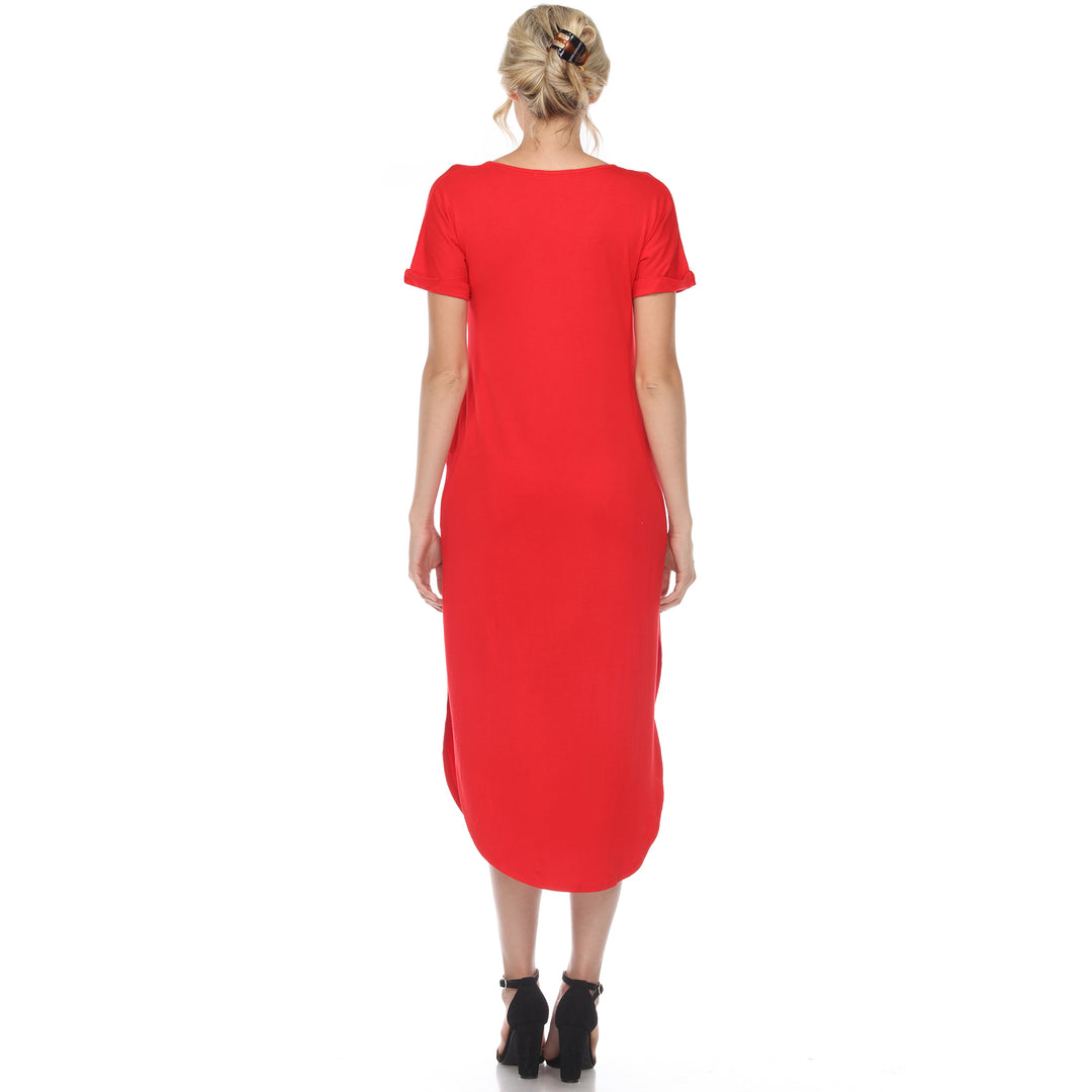 Women's Short Sleeve V-neck Maxi Dress