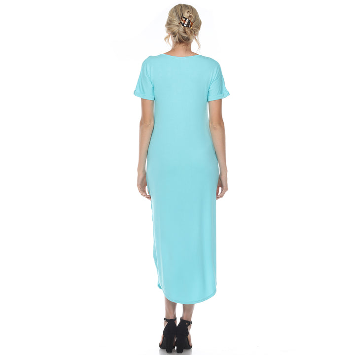 Women's Short Sleeve V-neck Maxi Dress