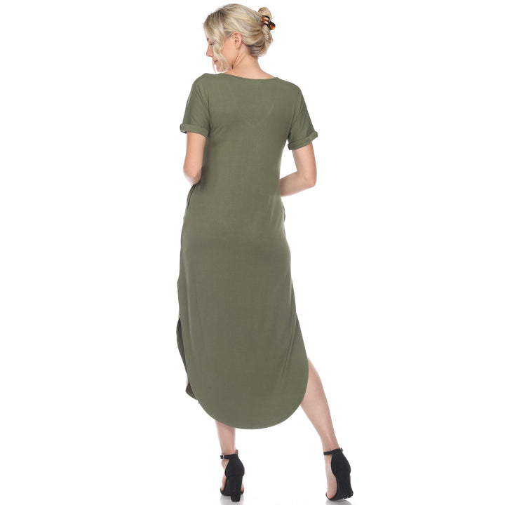 Women's Short Sleeve V-neck Maxi Dress