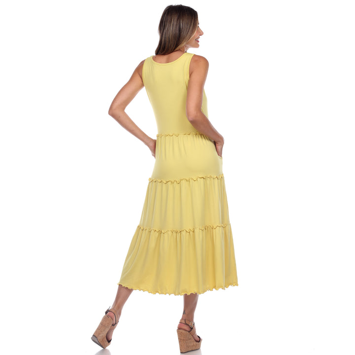 Women's Scoop Neck Tiered Midi Dress