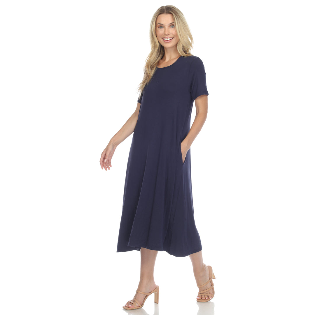 Women's Short Sleeve Midi Dress