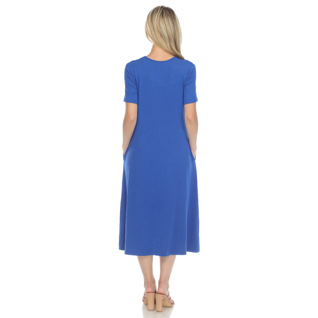 Women's Short Sleeve Midi Dress