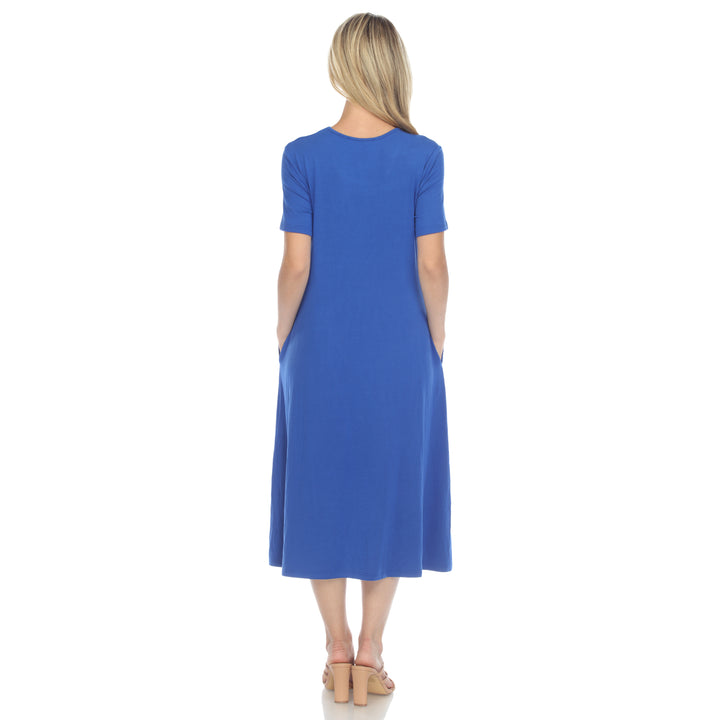 Women's Short Sleeve Midi Dress
