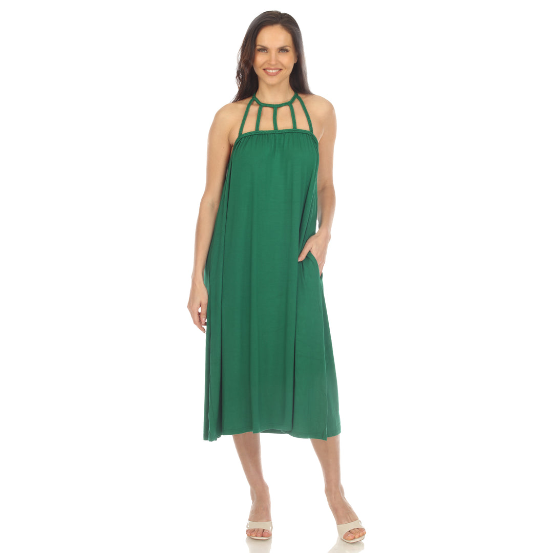 Women's Braided Strap Midi Dress