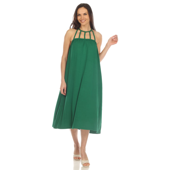 Women's Braided Strap Midi Dress