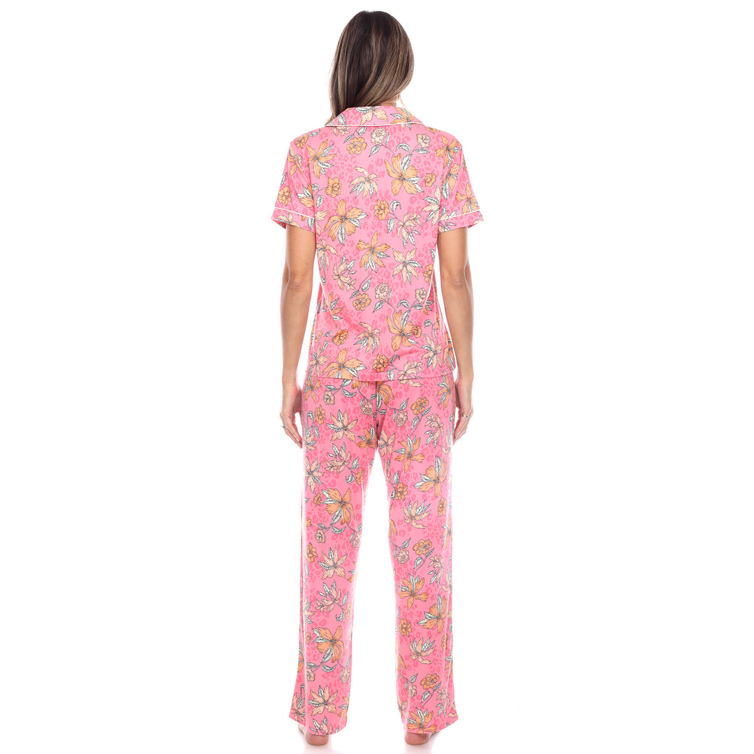 Women's Short Sleeve & Pants Tropical Pajama Set
