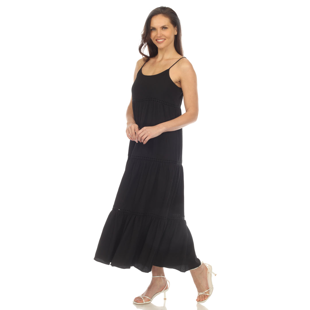 Women's Scoop Neck Tiered Maxi Dress