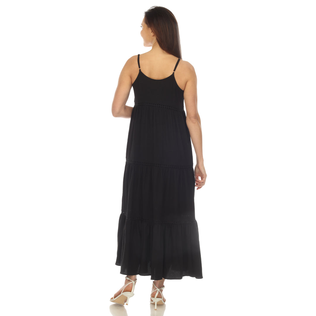 Women's Scoop Neck Tiered Maxi Dress