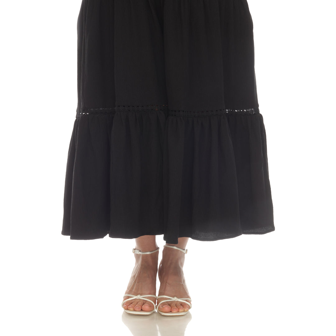 Women's Scoop Neck Tiered Maxi Dress