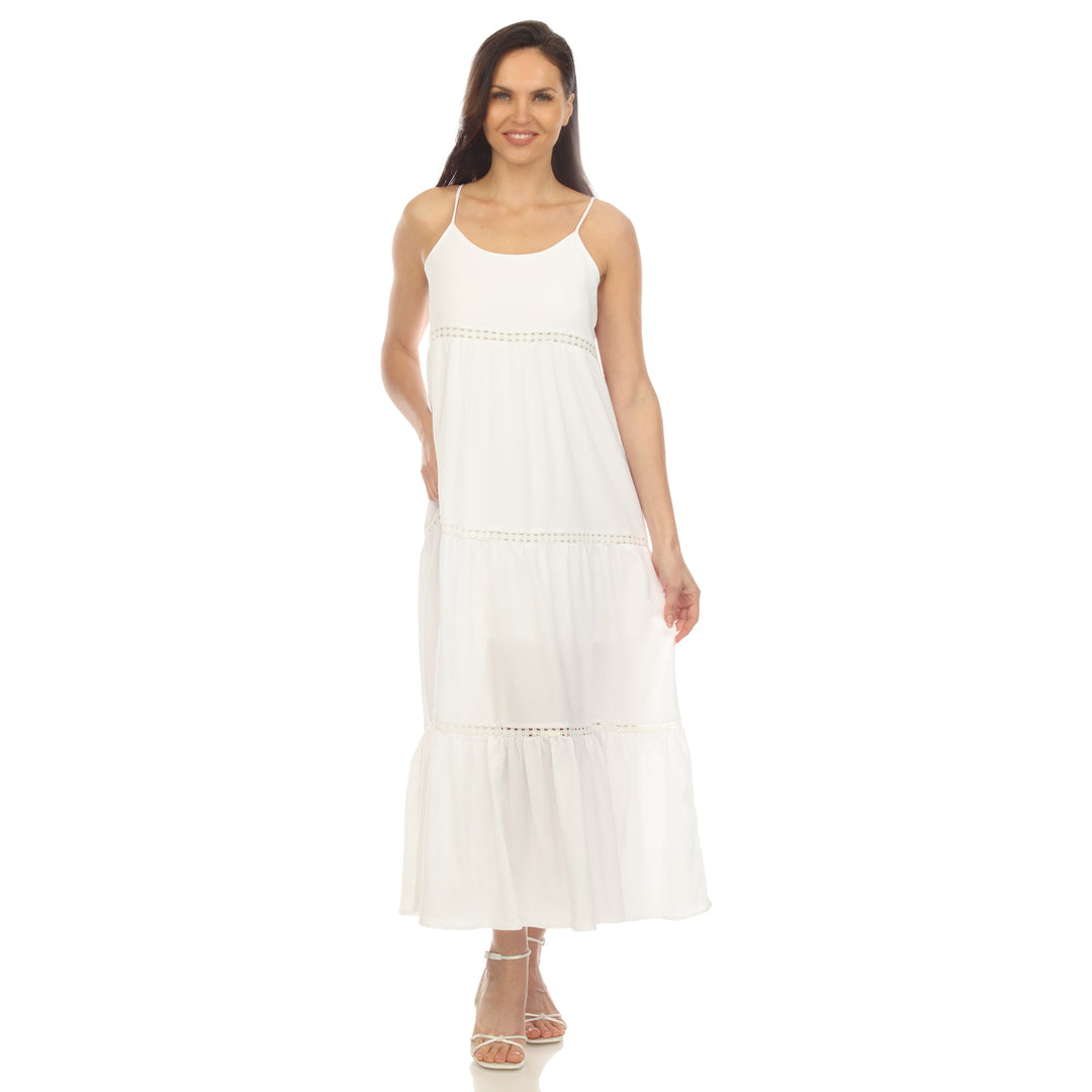 Women's Scoop Neck Tiered Maxi Dress