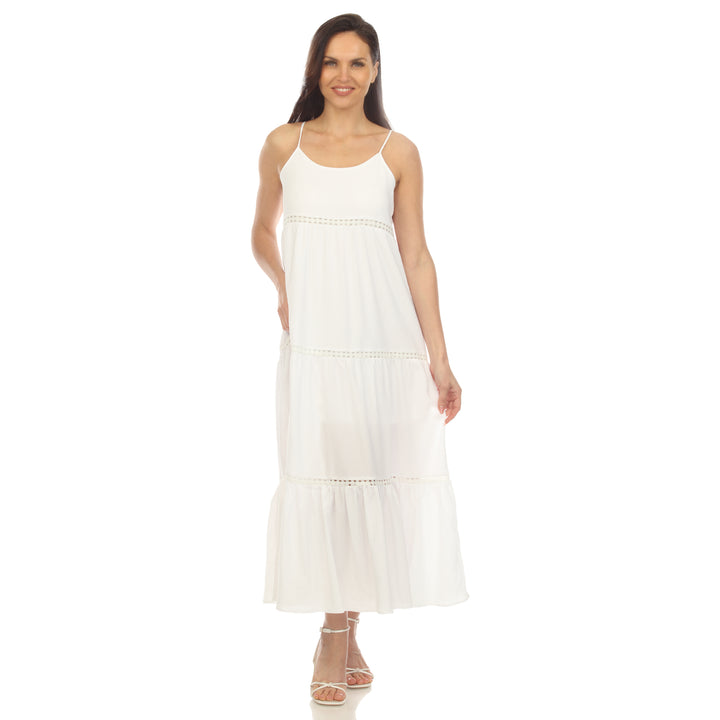 Women's Scoop Neck Tiered Maxi Dress