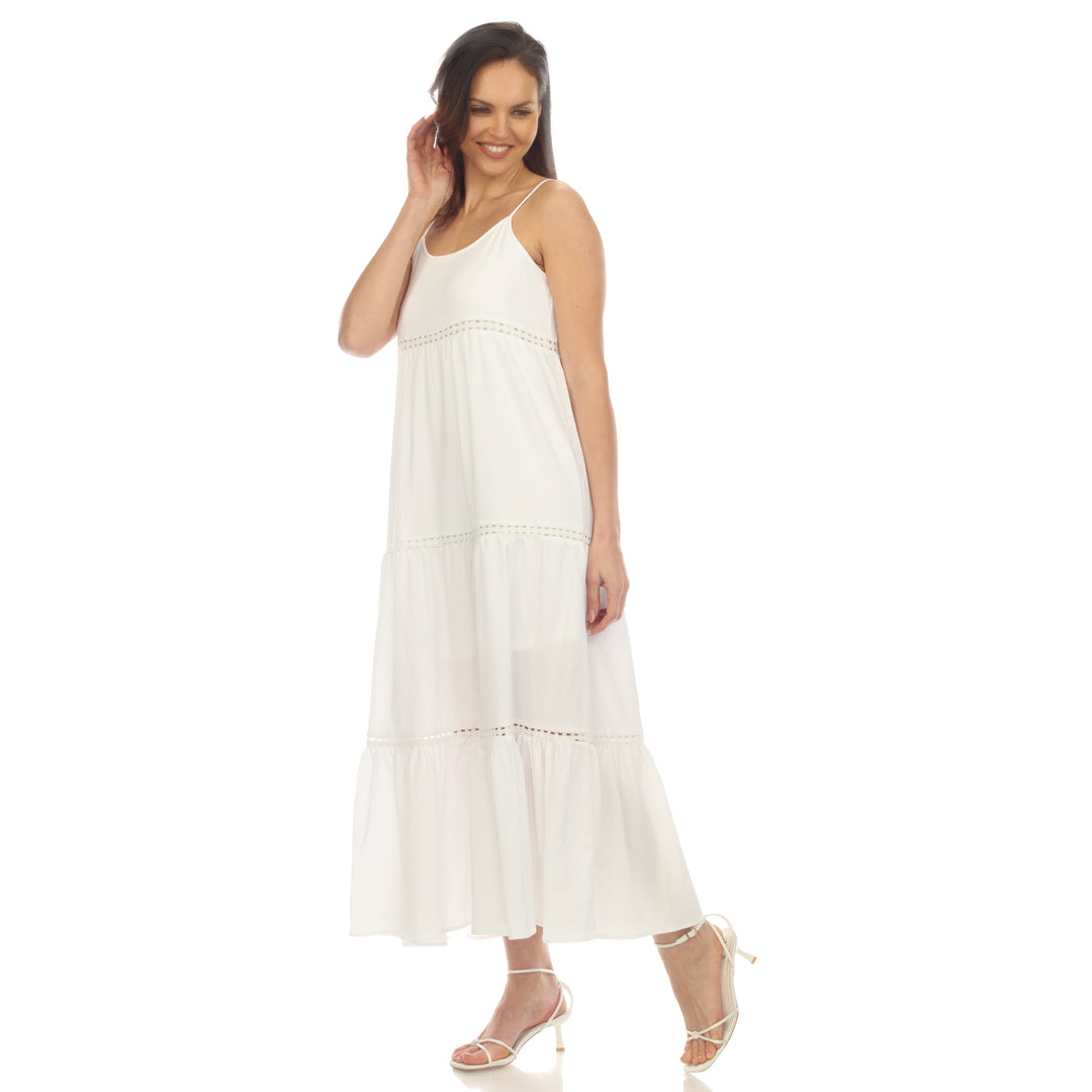 Women's Scoop Neck Tiered Maxi Dress