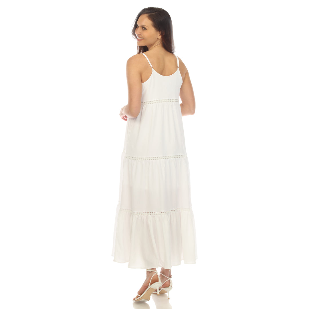 Women's Scoop Neck Tiered Maxi Dress