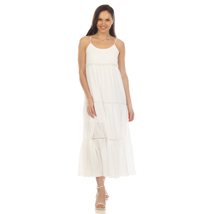 Women's Scoop Neck Tiered Maxi Dress