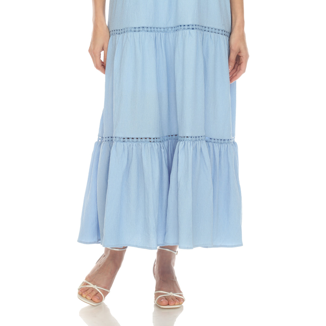 Women's Scoop Neck Tiered Maxi Dress