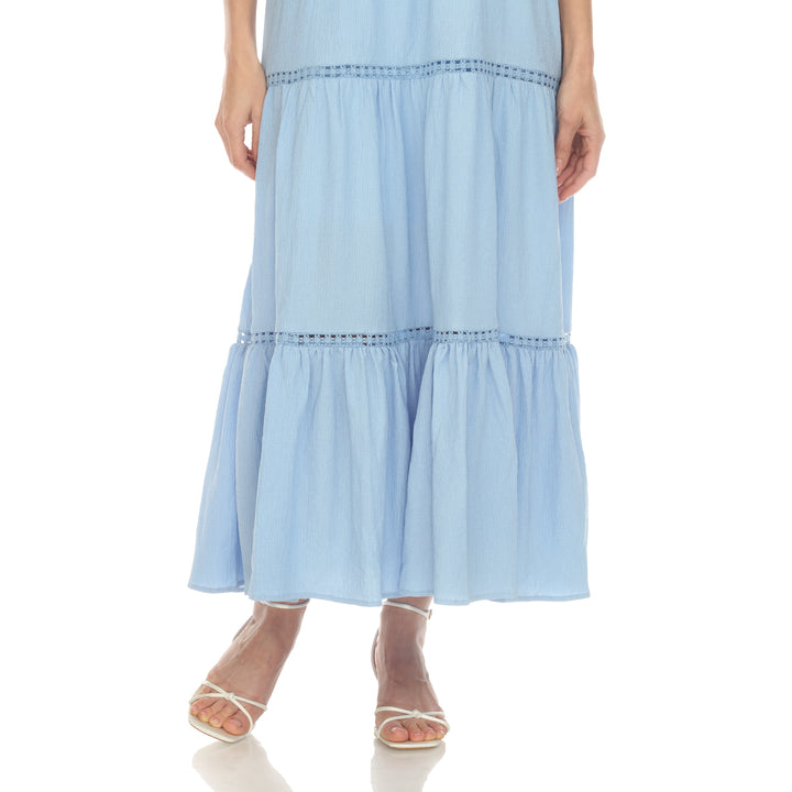 Women's Scoop Neck Tiered Maxi Dress