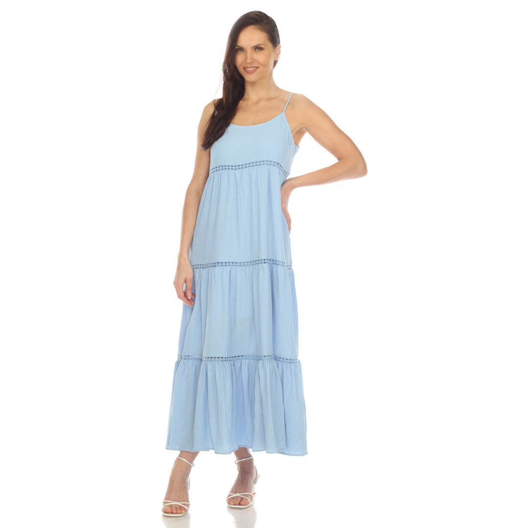 Women's Scoop Neck Tiered Maxi Dress