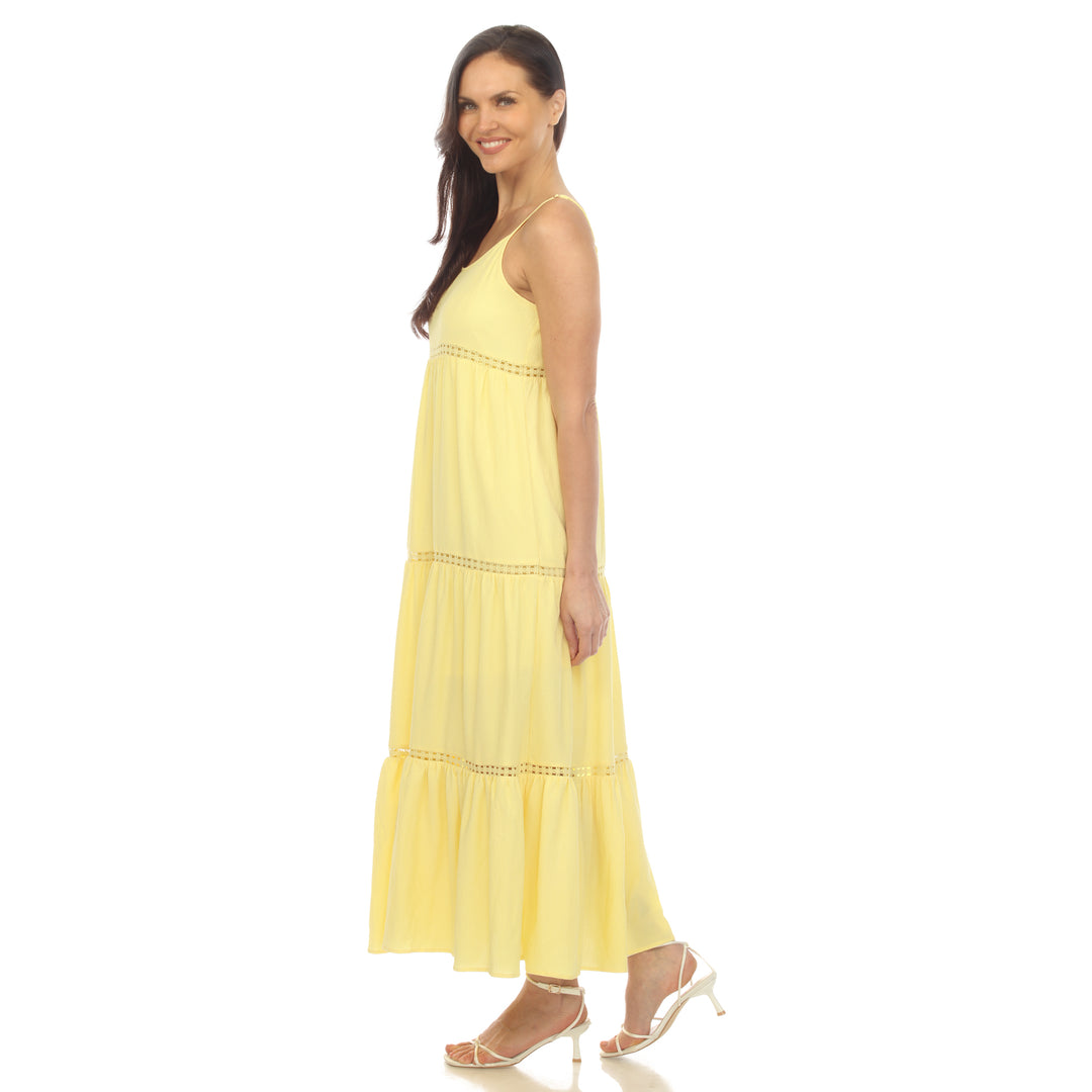 Women's Scoop Neck Tiered Maxi Dress