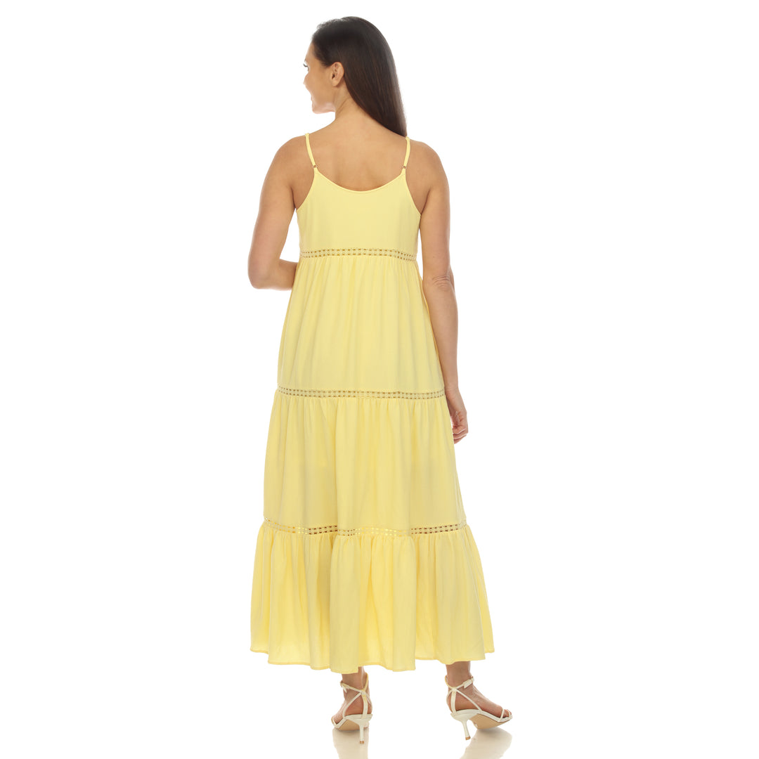 Women's Scoop Neck Tiered Maxi Dress