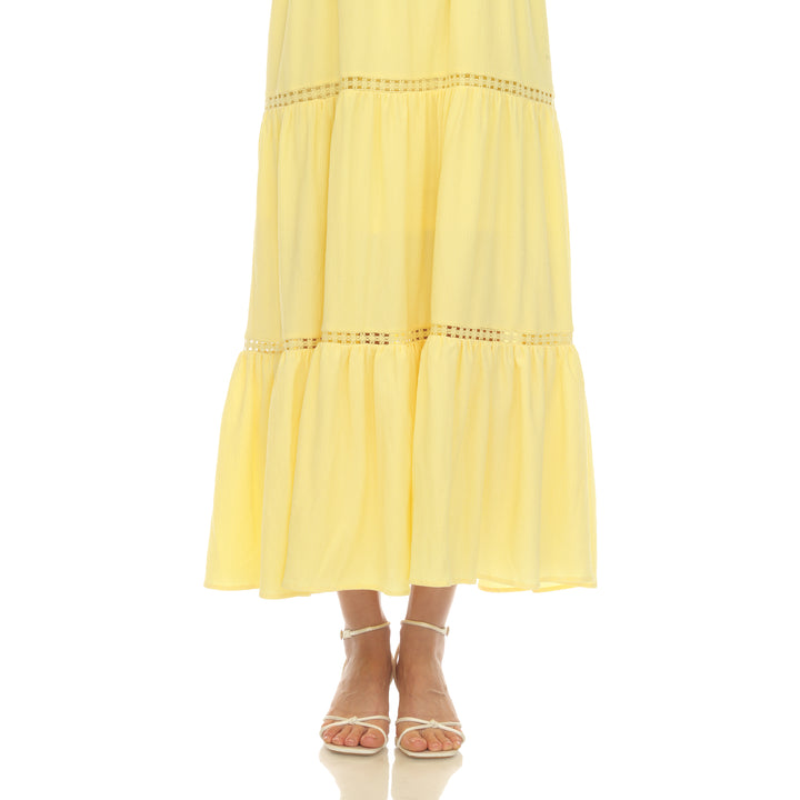 Women's Scoop Neck Tiered Maxi Dress