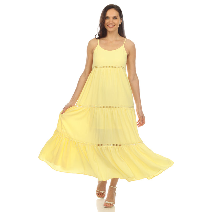 Women's Scoop Neck Tiered Maxi Dress