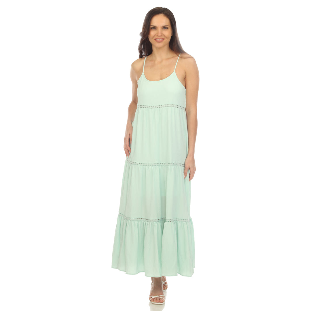 Women's Scoop Neck Tiered Maxi Dress