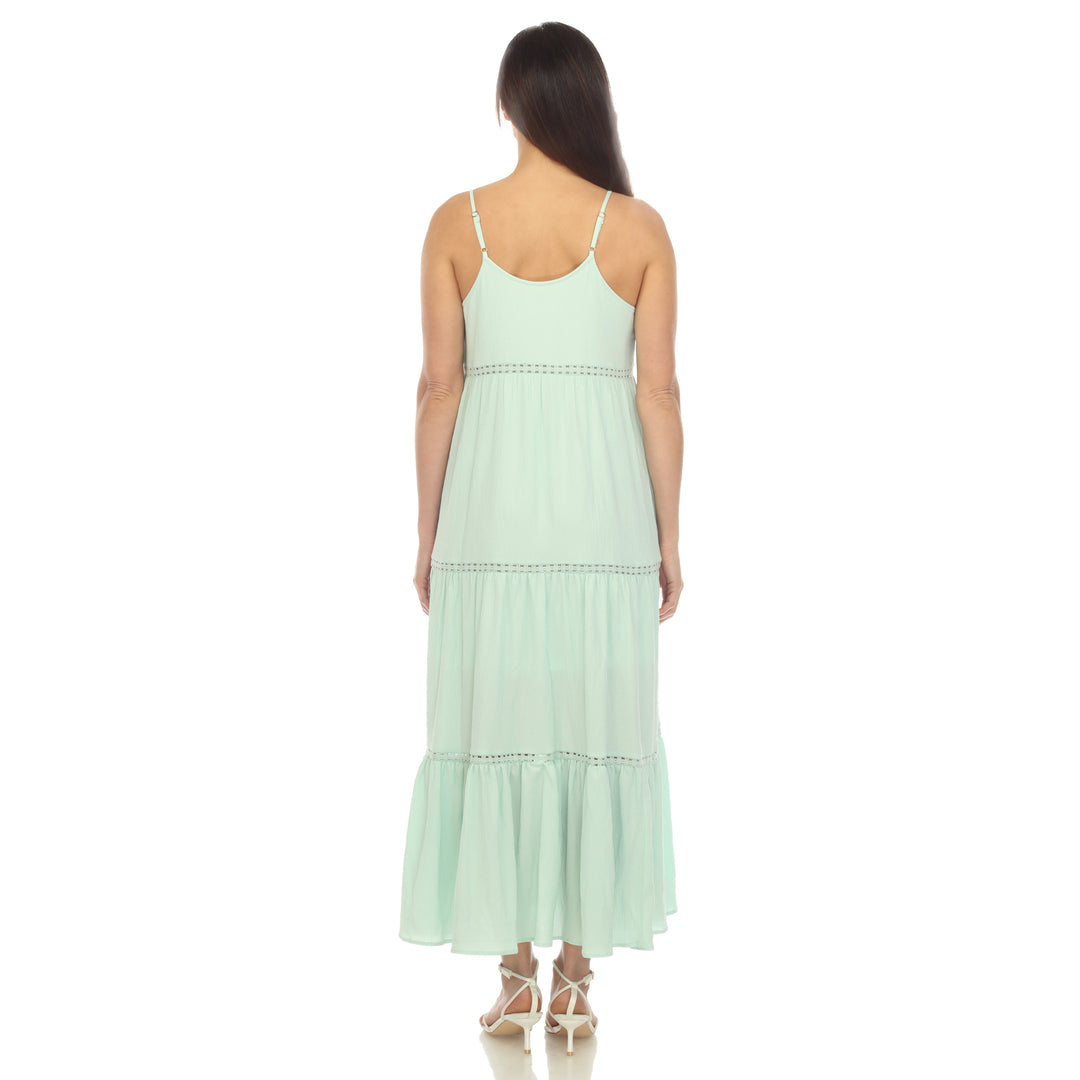 Women's Scoop Neck Tiered Maxi Dress