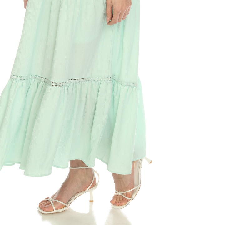Women's Scoop Neck Tiered Maxi Dress