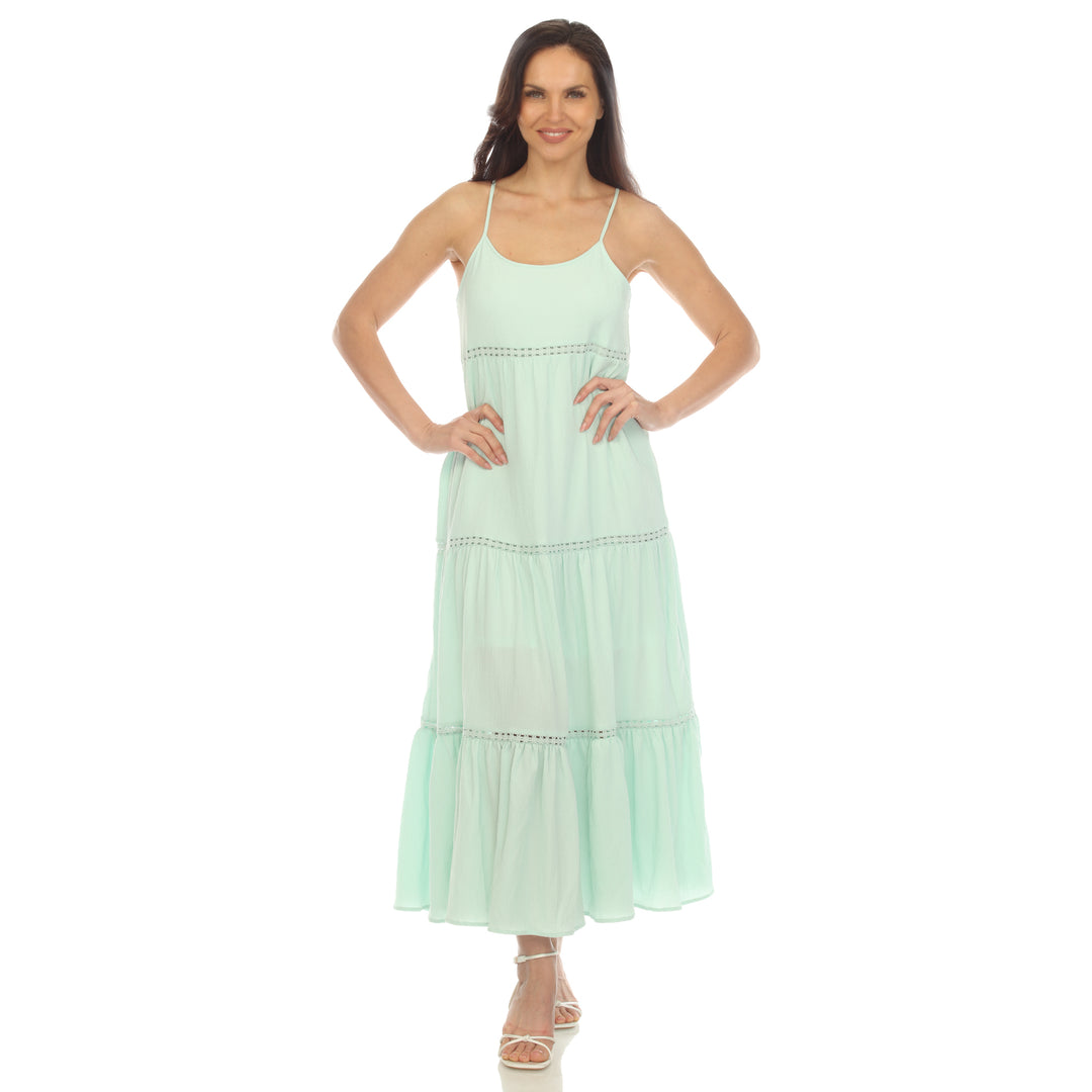 Women's Scoop Neck Tiered Maxi Dress