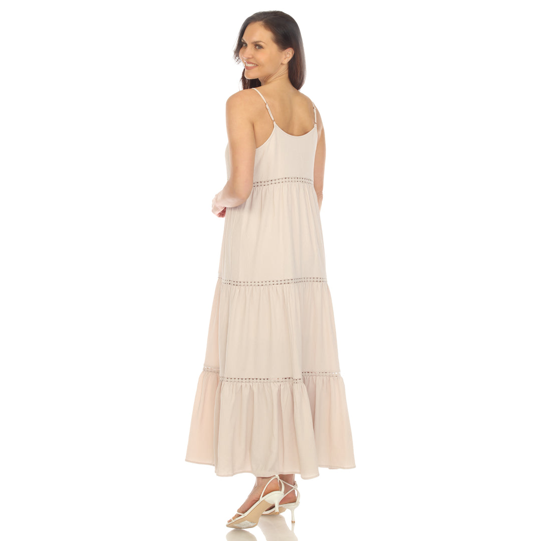 Women's Scoop Neck Tiered Maxi Dress
