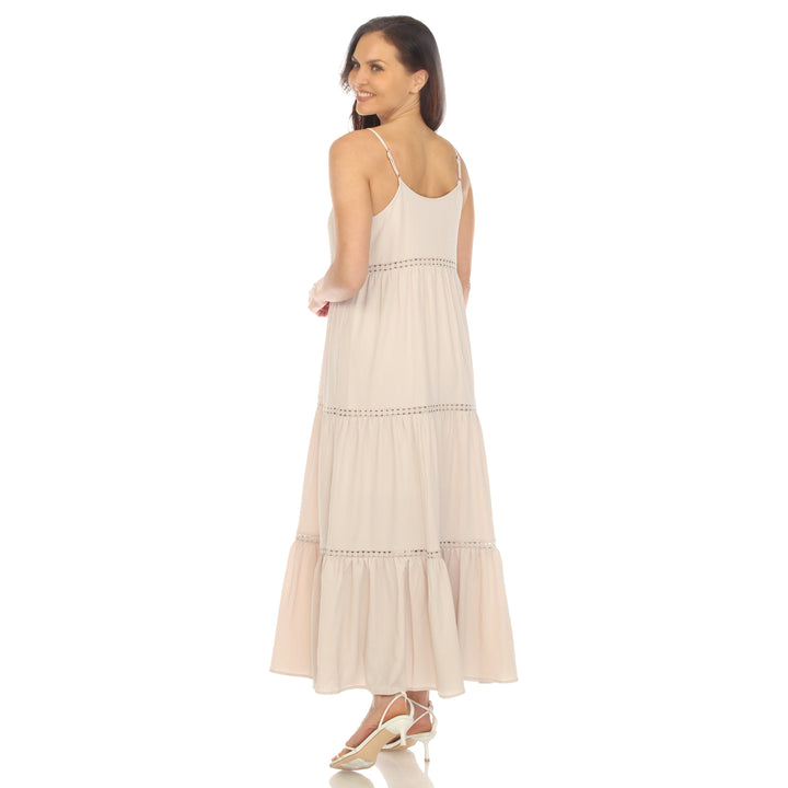 Women's Scoop Neck Tiered Maxi Dress
