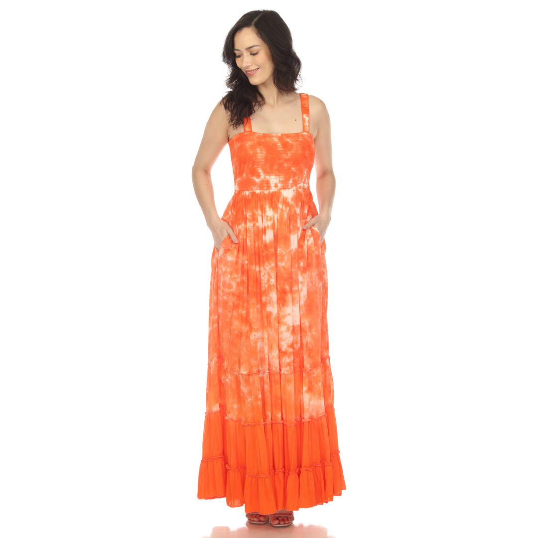 Women's Smocked Ruffle Maxi Dress